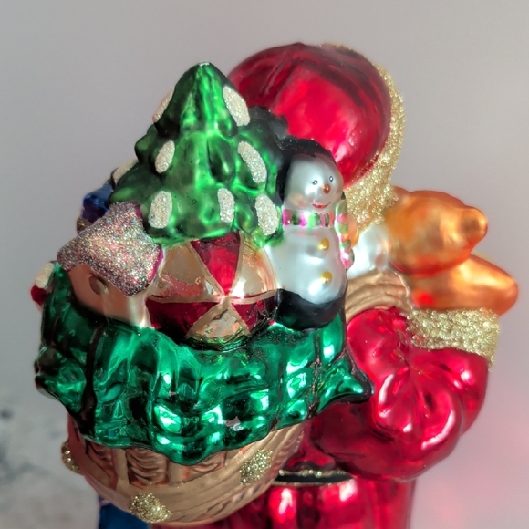 Festive Santa Claus Ornament with Gold Accents - Picture 4 of 15